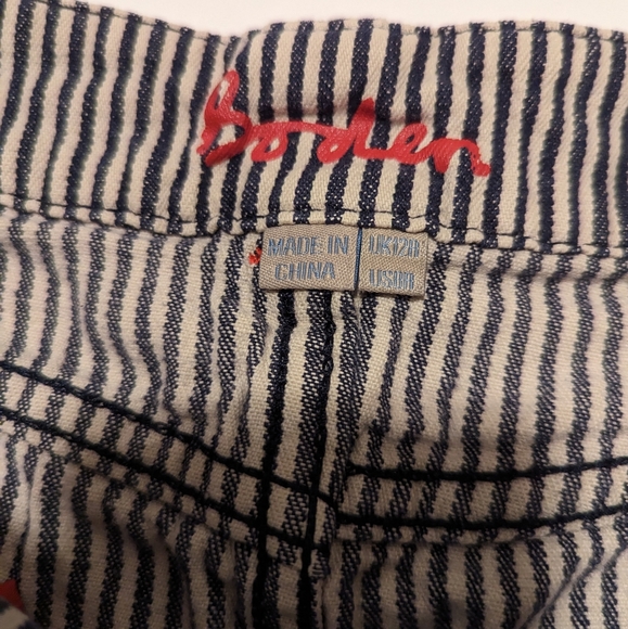 Boden navy blue white stripe nautical skirt size 8 - Picture 3 of 3